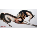 y14410 畫作系列-油畫- 油畫動物系列- 王增春系列畫作 ~ 抽象馬(一)